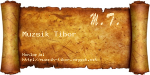 Muzsik Tibor névjegykártya